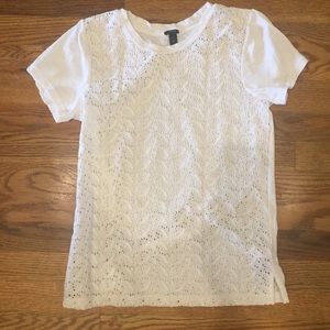 JCREW lace front t-shirt